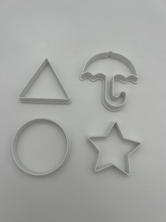 Squid Game Kurabiye Kalıbı Seti – 4’lü Şekilli Hamur Kalıbı