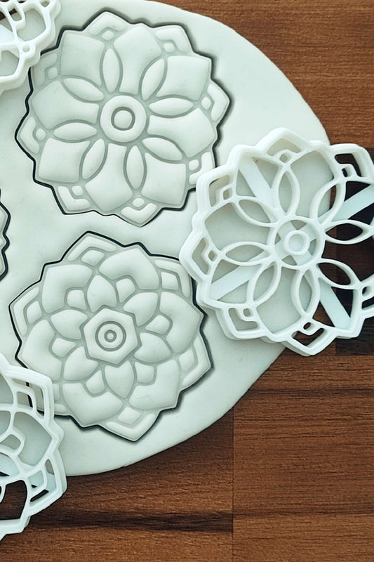 Mandala Desenli Kurabiye ve Oyun Hamuru Kalıbı – Yuvarlak Şekilli Kalıp