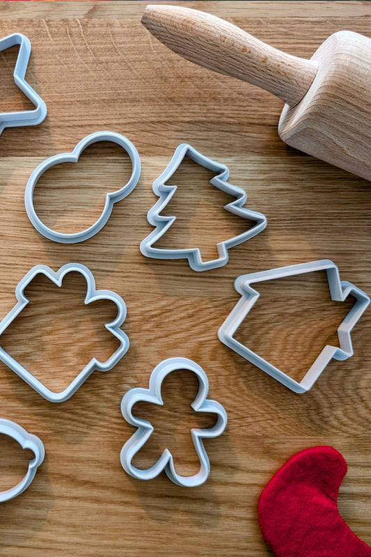10’lu Kış Temalı Yılbaşı Kurabiye ve Oyun Hamuru Kalıbı Seti - Noel Kurabiye Kalıpları