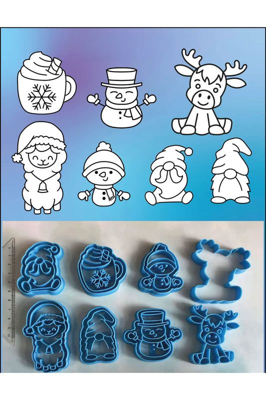 7'li Kurabiye Kalıbı - Kış Seti Kurabiye Kalıbı Seti