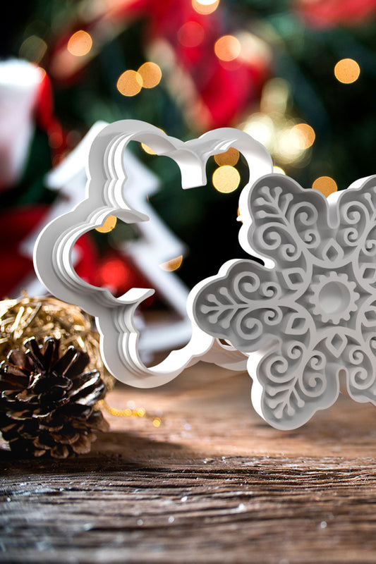 Kar Tanesi Kurabiye ve Oyun Hamuru Kalıbı – Yılbaşı Temalı Kalıp