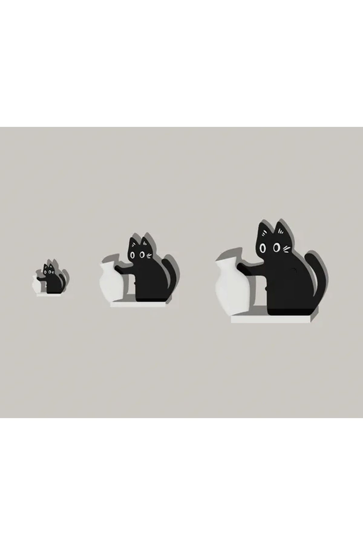 Kedi Dekorlu Şık Vazo